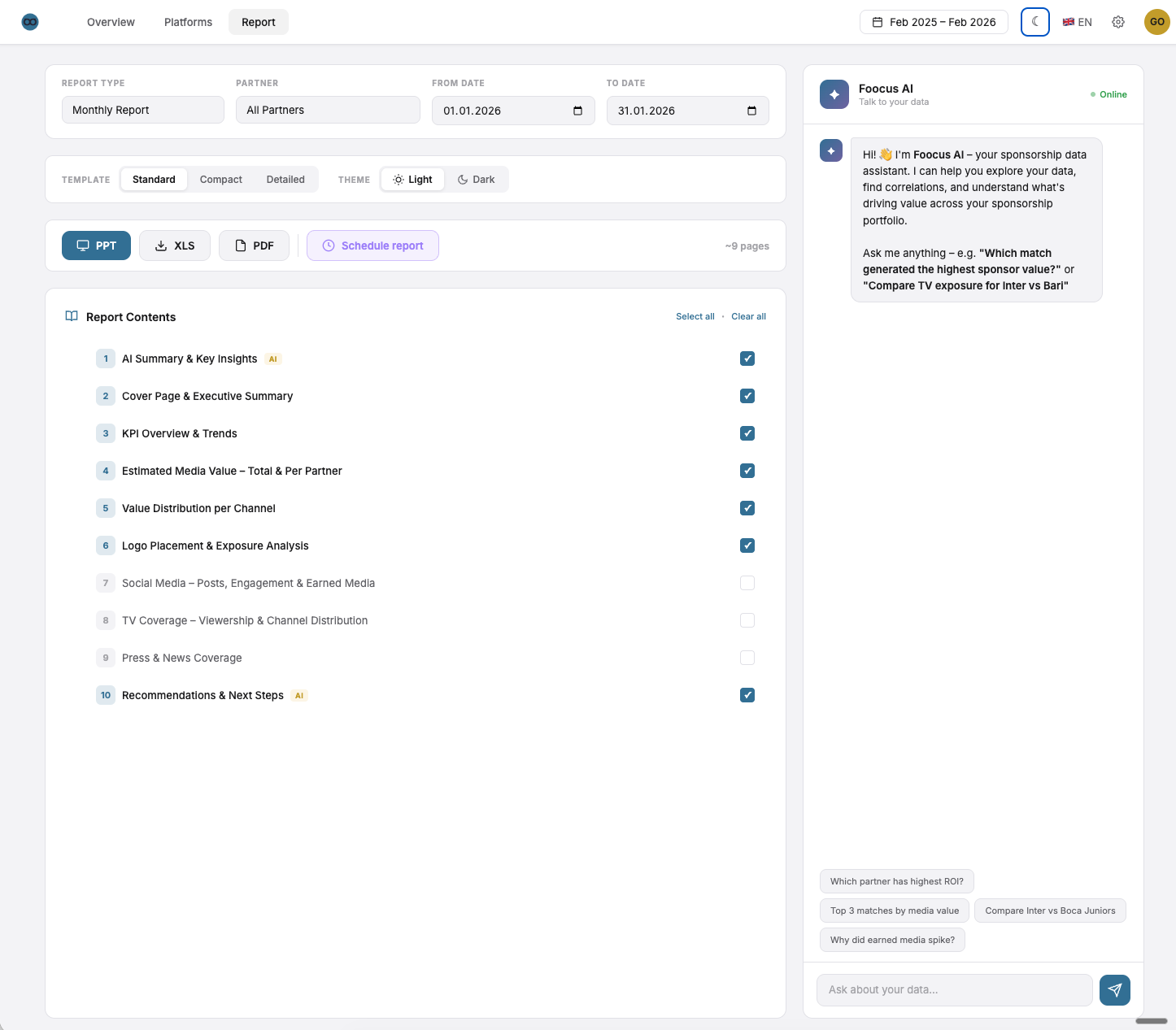 Foocus — Automated reporting